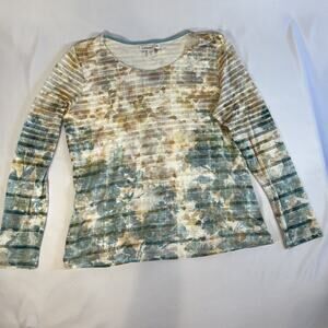 Coldwater Creek Long Sleeve Top Women Small Tie Dye Knit Shirt